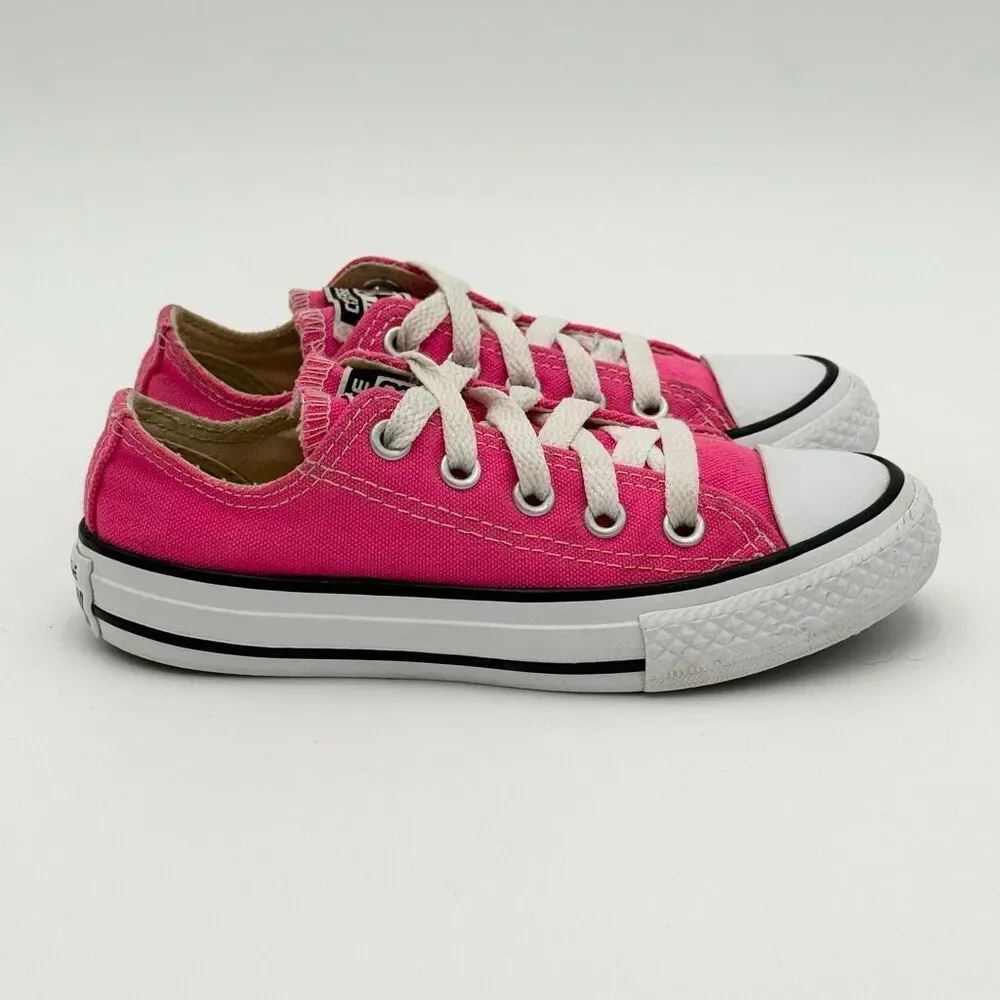Converse All Star Chuck Taylor Low Lace Up Hot Pink Slater Sneakers - Little Kid